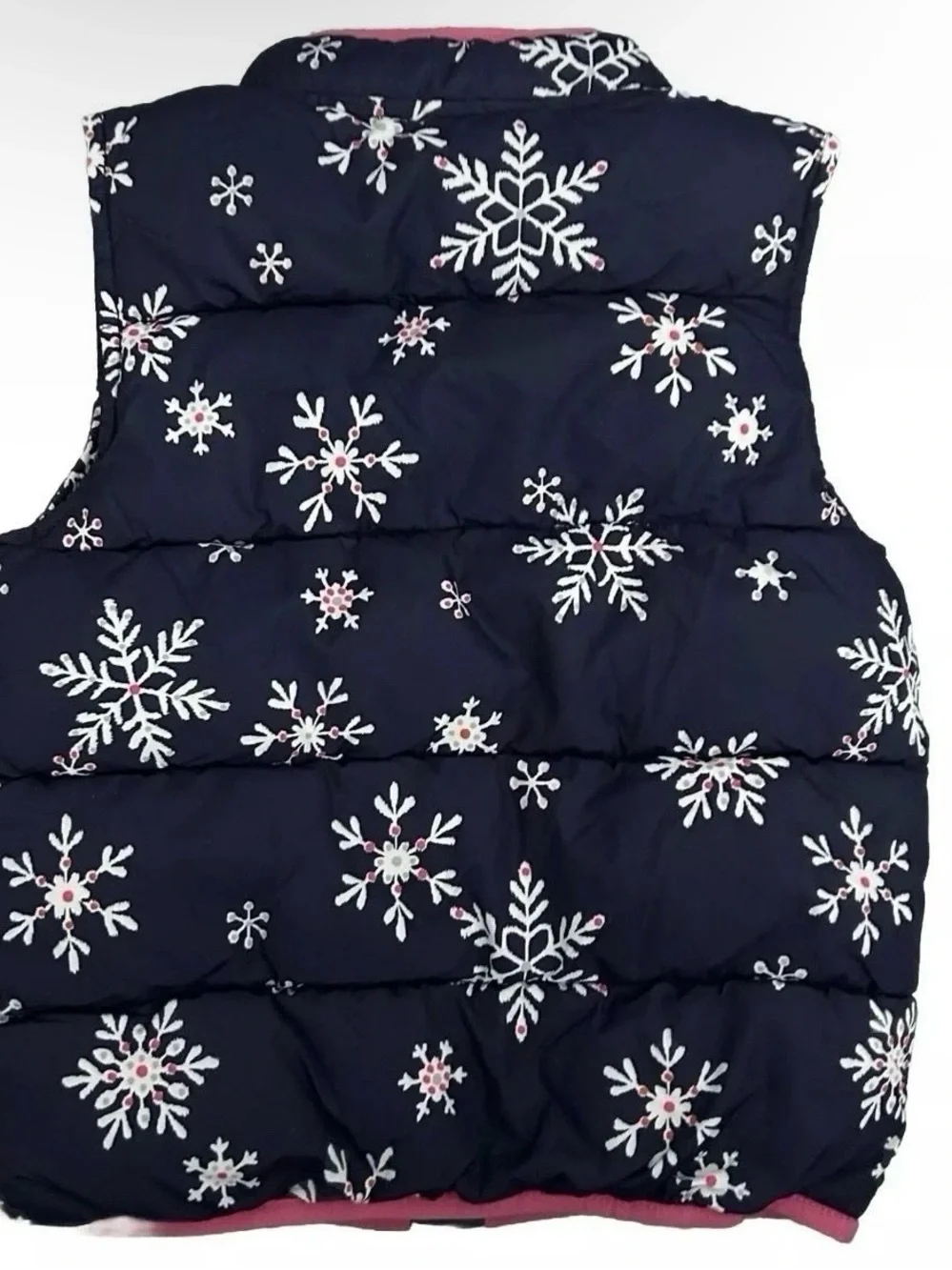 Girls Gymboree Snowflake Puffer Vest Size Medium (7/8)